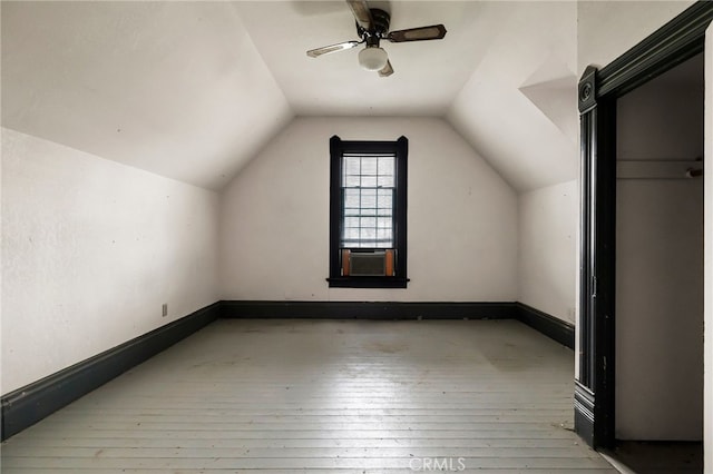 707 Marin St, Corning, CA 96021 - bonus room with hardwood / wood-style flooring, vaulted ceiling, ceiling fan, and cooling unit