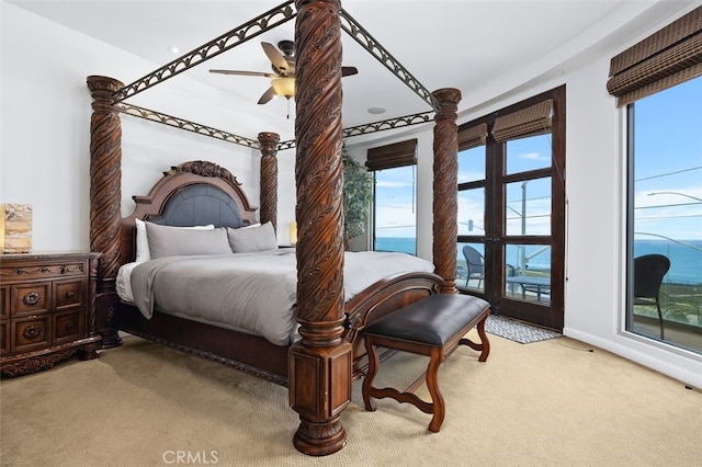 5390 Carlsbad Blvd, Carlsbad, CA 92008 - carpeted bedroom with baseboards and ceiling fan