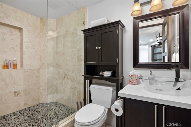 5390 Carlsbad Blvd, Carlsbad, CA 92008 - full bathroom featuring vanity and tiled shower
