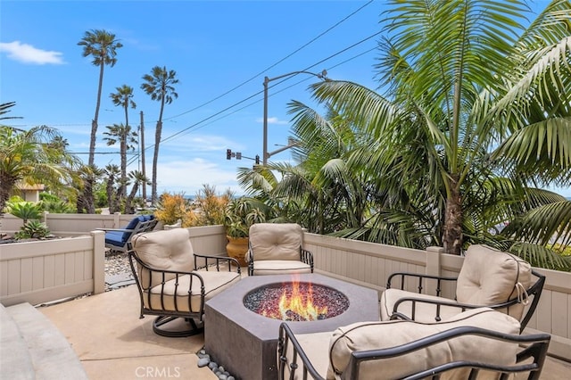 5390 Carlsbad Blvd, Carlsbad, CA 92008 - view of patio / terrace with a fire pit