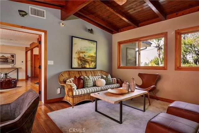 3700 Koster Ave, Sherman Oaks, CA 91423 - living room with wood ceiling and wood finished floors