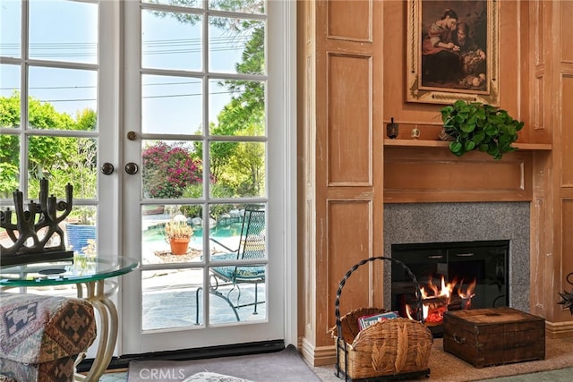 8601 Rudnick Ave, West Hills, CA 91304 - entryway with a glass covered fireplace
