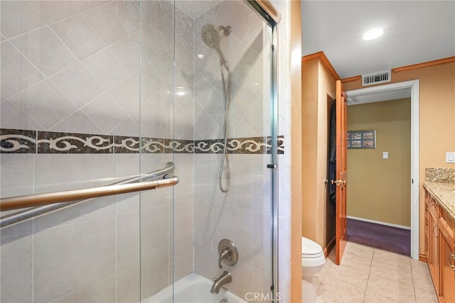 8601 Rudnick Ave, West Hills, CA 91304 - full bath featuring vanity, tile patterned flooring, tiled shower / bath, and recessed lighting