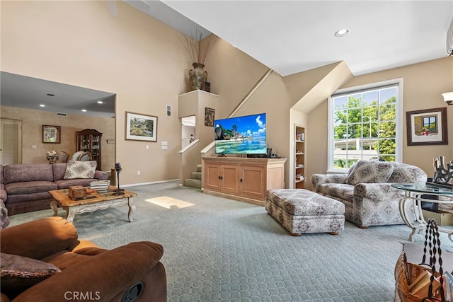 8601 Rudnick Ave, West Hills, CA 91304 - carpeted living room with recessed lighting and baseboards