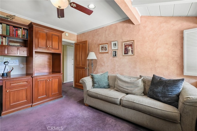 8601 Rudnick Ave, West Hills, CA 91304 - living room with carpet and ceiling fan