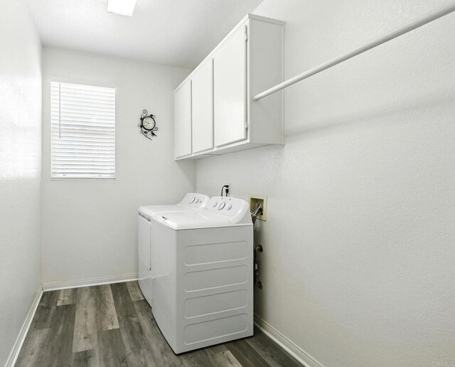 46076 Via Ln, Colorada, Temecula, CA 92592 - laundry room with cabinet space, separate washer and dryer, and dark wood-type flooring