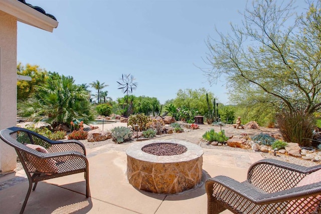 2149 Gamble Pl, Escondido, CA 92029 - view of patio / terrace featuring an outdoor fire pit