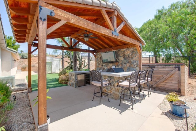 2149 Gamble Pl, Escondido, CA 92029 - view of patio / terrace with a gazebo and a ceiling fan