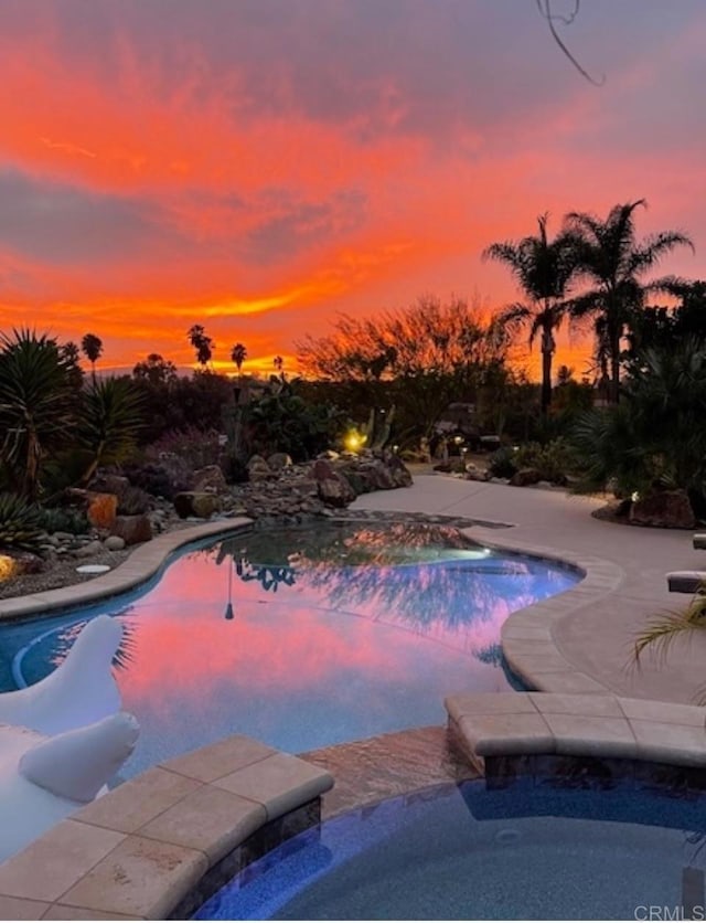 2149 Gamble Pl, Escondido, CA 92029 - view of pool featuring a pool with connected hot tub and a patio area