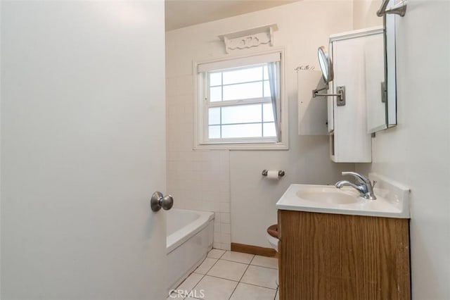 15300 Mayall St, San Fernando, CA 91345 - full bath with vanity, tile patterned flooring, and shower / washtub combination