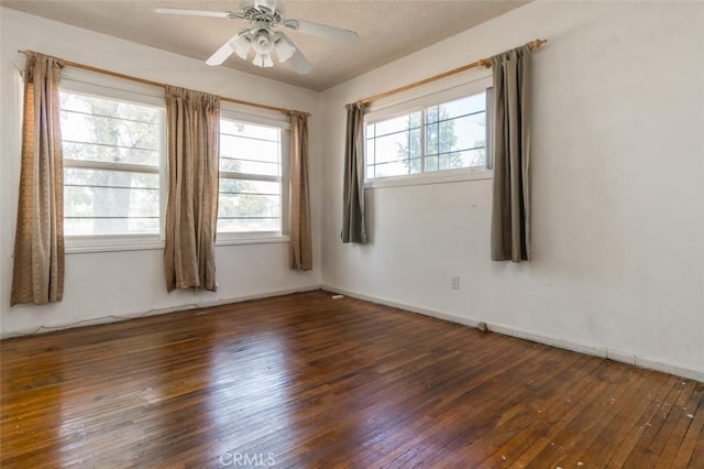 15300 Mayall St, San Fernando, CA 91345 - empty room with hardwood / wood-style floors, a ceiling fan, and a textured ceiling
