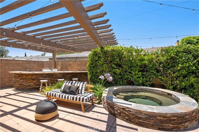 289 23rd St, Costa Mesa, CA 92627 - view of patio / terrace with an outdoor hot tub and area for grilling