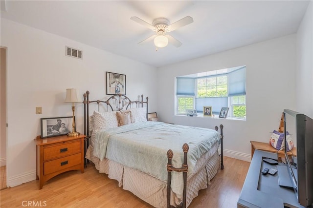 26767 Shadow Wood Dr, Rancho Palos Verdes, CA 90275 - bedroom featuring light wood-style flooring and ceiling fan