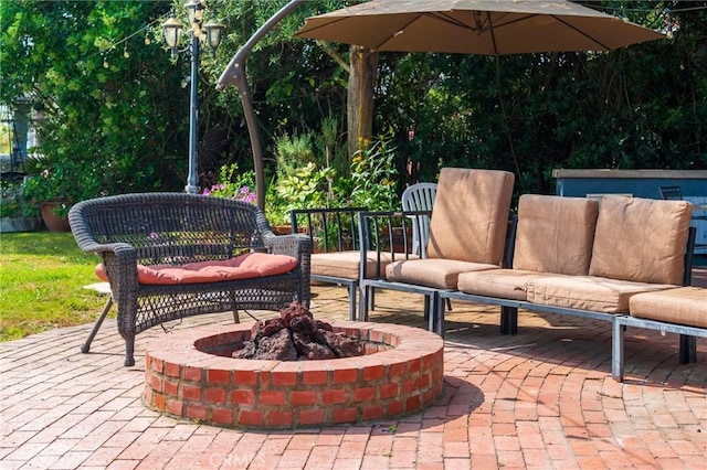 26767 Shadow Wood Dr, Rancho Palos Verdes, CA 90275 - view of patio featuring a fire pit