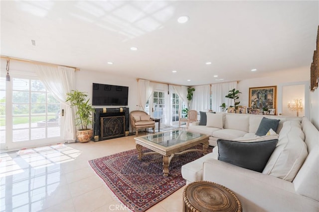 26767 Shadow Wood Dr, Rancho Palos Verdes, CA 90275 - living room with tile patterned flooring and recessed lighting