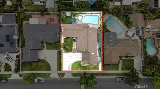 11832 Weatherby Rd, Los Alamitos, CA 90720 - aerial view of property's location with a pool and property boundaries highlighted