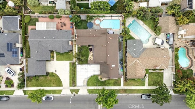 11832 Weatherby Rd, Los Alamitos, CA 90720 - aerial view of property and surrounding area featuring a pool area
