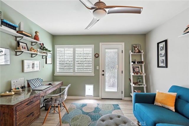 11832 Weatherby Rd, Los Alamitos, CA 90720 - home office with wood finished floors and baseboards