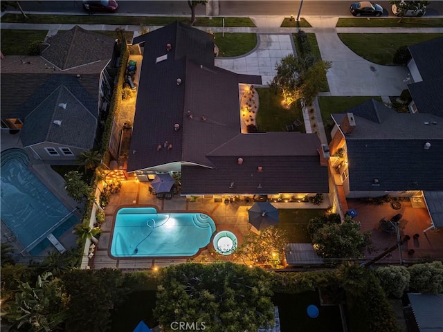 11832 Weatherby Rd, Los Alamitos, CA 90720 - drone / aerial view of a pool area