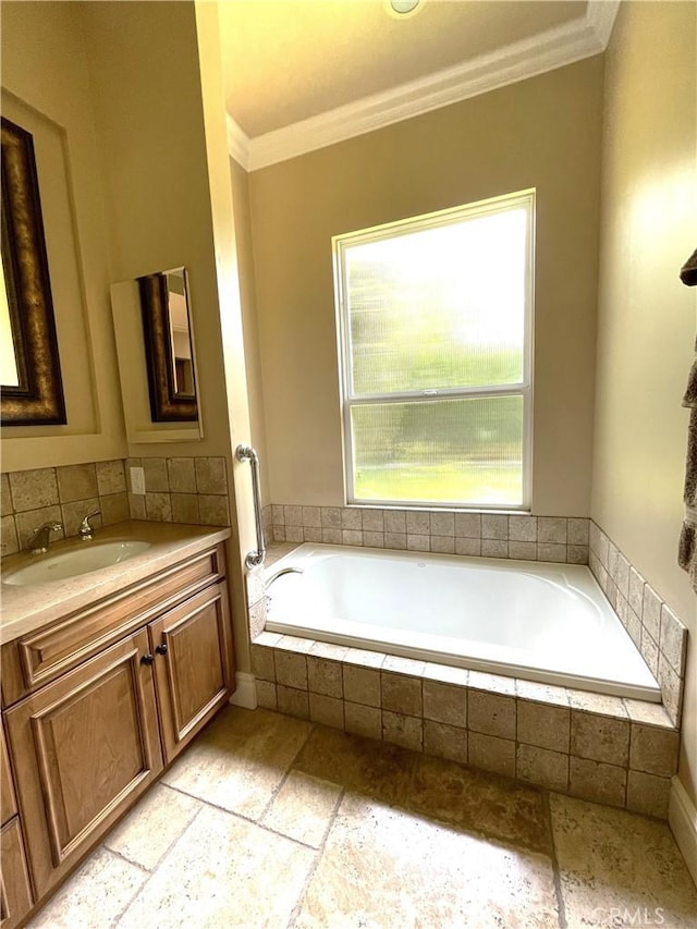 2068 Radnor Ave, Long Beach, CA 90815 - full bath with ornamental molding, a bath, and vanity