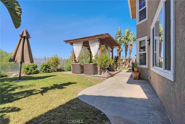 19639 Ellis Henry Ct, Newhall, CA 91321 - view of green lawn with a pergola and a patio area