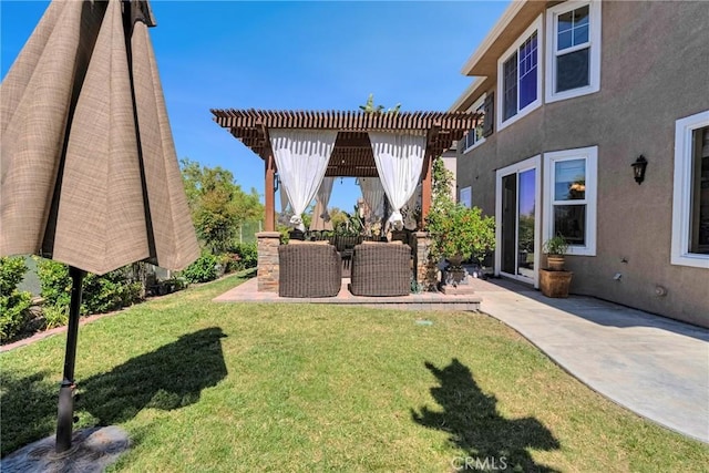 19639 Ellis Henry Ct, Newhall, CA 91321 - view of grassy yard featuring a patio area and a pergola