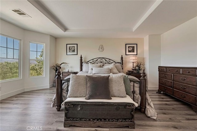 19639 Ellis Henry Ct, Newhall, CA 91321 - bedroom featuring wood finished floors and a raised ceiling