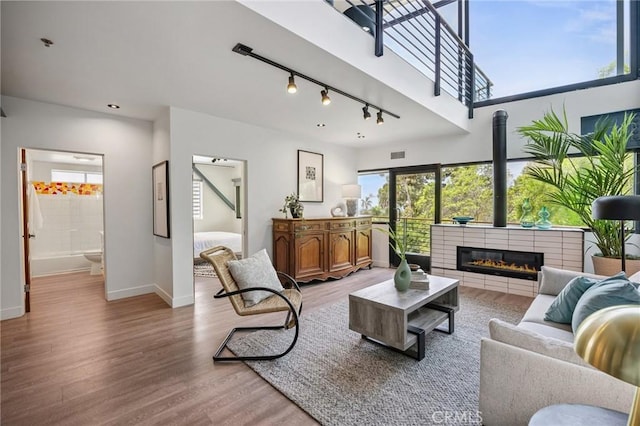 686 Diamond St, Laguna Beach, CA 92651 - living room featuring track lighting and light wood-style floors