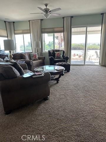 28433 Oasis View Cir, Menifee, CA 92584 - living area featuring carpet flooring and ceiling fan