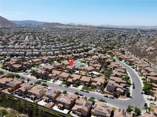 1182 Chenin Blanc Cir, Perris, CA 92571 - aerial view of property's location featuring a mountainous background and nearby suburban area
