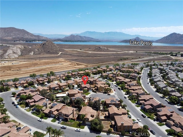 1182 Chenin Blanc Cir, Perris, CA 92571 - aerial perspective of suburban area with a water and mountain view