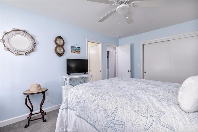 309 Sequoia St Unit 3, Morro Bay, CA 93442 - carpeted bedroom featuring a closet and ceiling fan