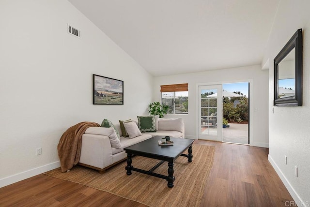2663 Sutter St, Carlsbad, CA 92010 - living area with wood finished floors and high vaulted ceiling
