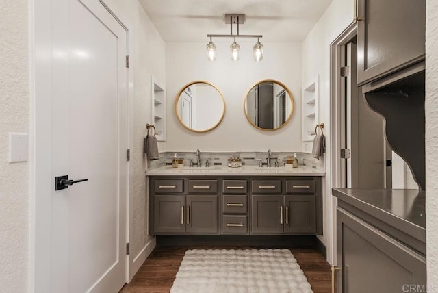 2663 Sutter St, Carlsbad, CA 92010 - full bath with double vanity and wood finished floors