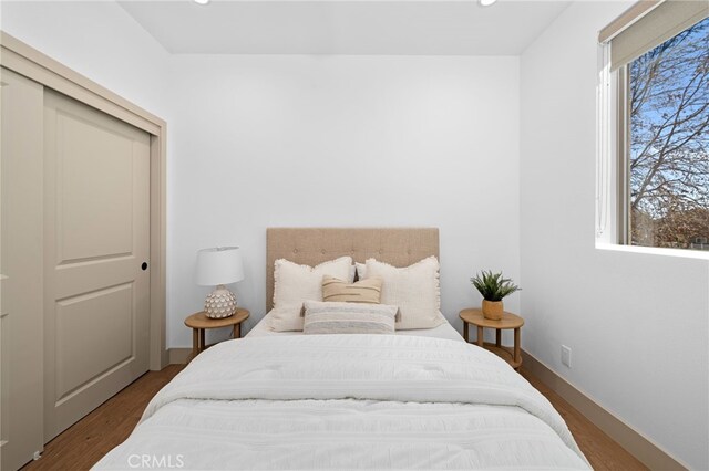 16229 Orizaba Ave, Paramount, CA 90723 - bedroom featuring wood finished floors, recessed lighting, and a closet