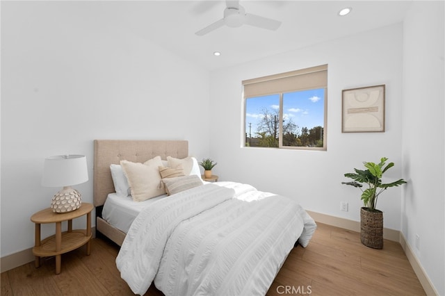 16229 Orizaba Ave, Paramount, CA 90723 - bedroom featuring recessed lighting, wood finished floors, and a ceiling fan