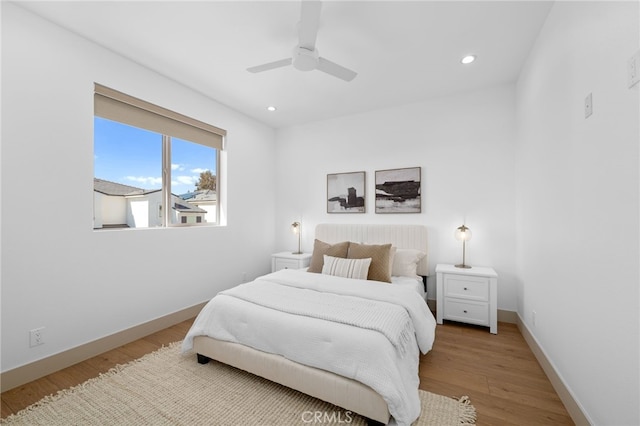 16229 Orizaba Ave, Paramount, CA 90723 - bedroom with light wood-style floors, recessed lighting, and ceiling fan