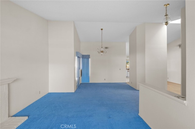 26293 Potomac Dr, Menifee, CA 92586 - spare room with carpet flooring and a chandelier