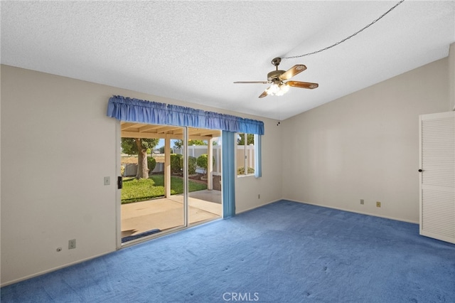 26293 Potomac Dr, Menifee, CA 92586 - empty room featuring carpet, ceiling fan, and a textured ceiling