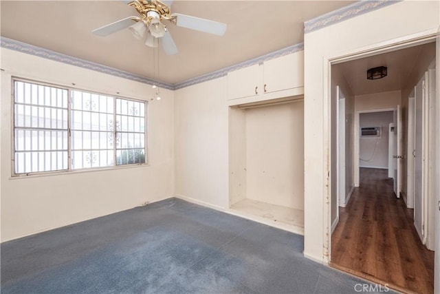 532 W 2nd St, Azusa, CA 91702 - unfurnished bedroom featuring a closet, dark carpet, and a ceiling fan