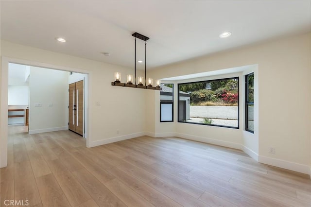 34693 Camino Capistrano Unit B, Dana Point, CA 92624 - unfurnished room with light wood-style flooring and recessed lighting