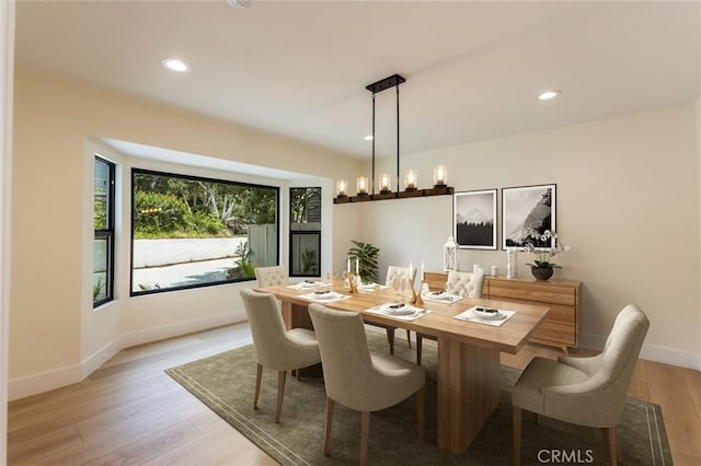 34693 Camino Capistrano Unit B, Dana Point, CA 92624 - dining room featuring light wood finished floors and recessed lighting