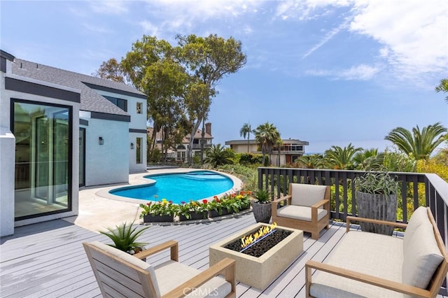 34693 Camino Capistrano Unit B, Dana Point, CA 92624 - outdoor pool with an outdoor fire pit and a deck