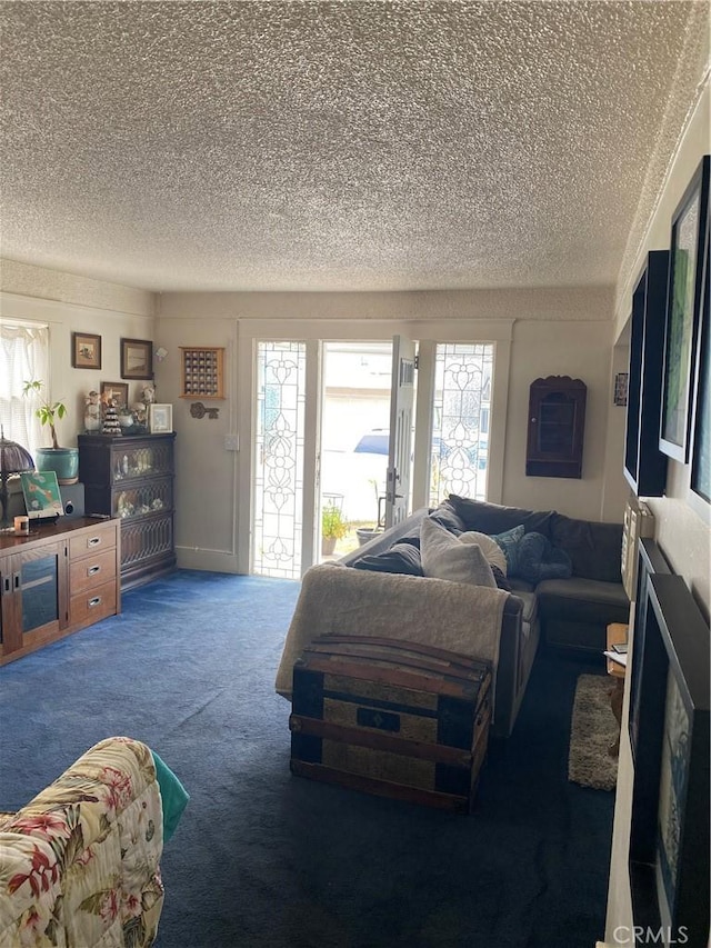 1210 7th Pl, Hermosa Beach, CA 90254 - carpeted living area with a textured ceiling and plenty of natural light