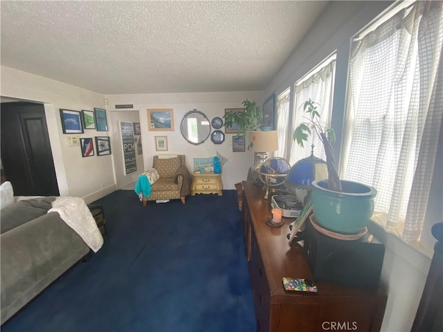 1210 7th Pl, Hermosa Beach, CA 90254 - living area with a textured ceiling and carpet