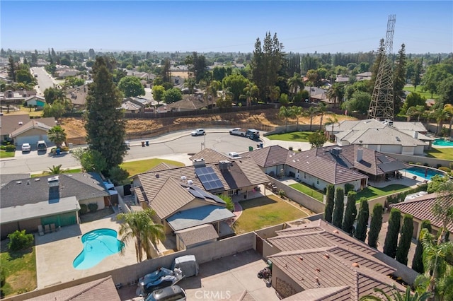 7009 Etter St, Bakersfield, CA 93308 - aerial perspective of suburban area with a pool area