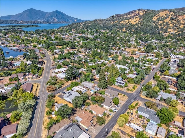 13169 Third St, Clearlake Oaks, CA 95423 - aerial overview of property's location featuring a water and mountain view and nearby suburban area