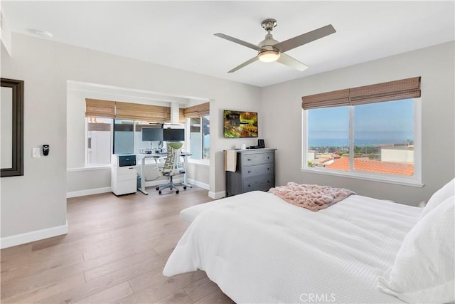 881 Calle Pluma, San Clemente, CA 92673 - bedroom featuring a desk, wood finished floors, and a ceiling fan