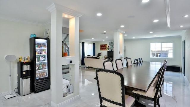 17230 San Lorenzo Cir, Fountain Valley, CA 92708 - dining room with ornamental molding and recessed lighting