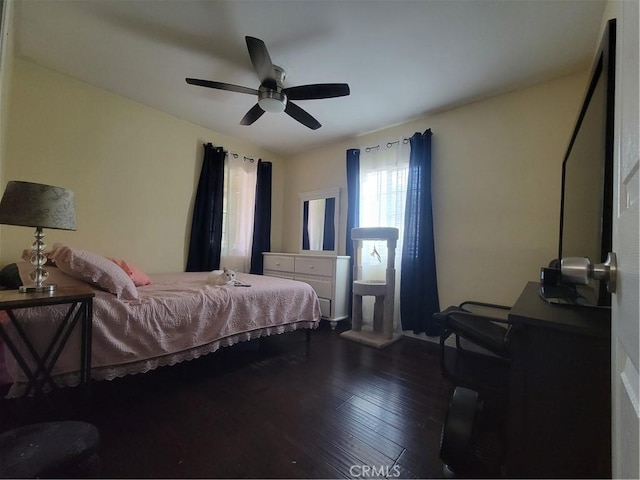 4434 Crocker St, Los Angeles, CA 90011 - bedroom featuring wood finished floors and ceiling fan